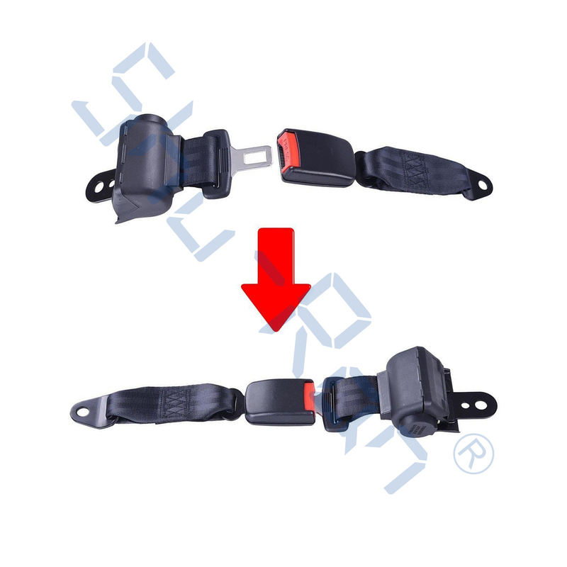 De zwarte Intrekbare Veiligheidsgordel Kit Club Car EZGO Yamaha 4 van de Golfkar Passagiersalgemeen begrip