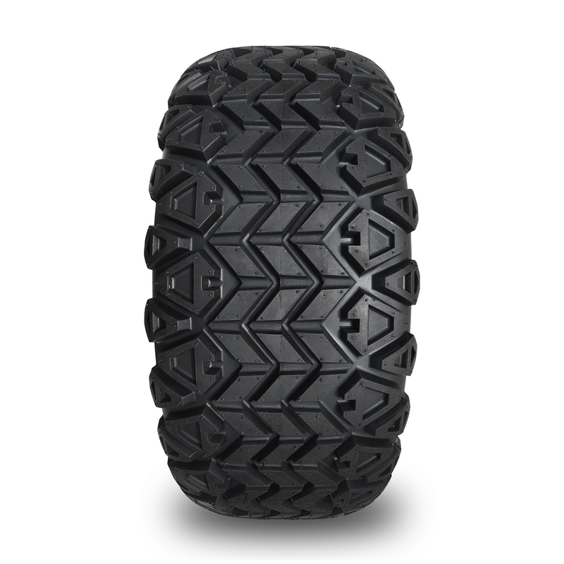 De PUNT de Karwielen en Banden 22x10-14 van het 14 Duimgolf Al Terrein polijst Zwarte 6 Spokes
