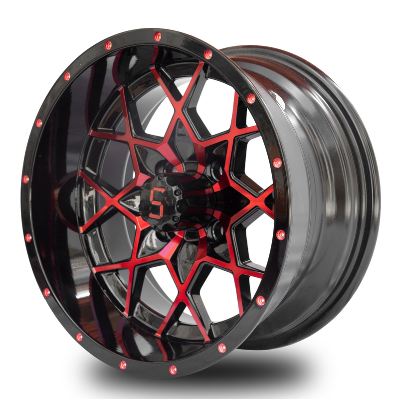 Van de het Golfkar van de aluminiumlegering het de Wielenrood polijst Zwart 101,6 de Boutpatroon van PCD 4x4