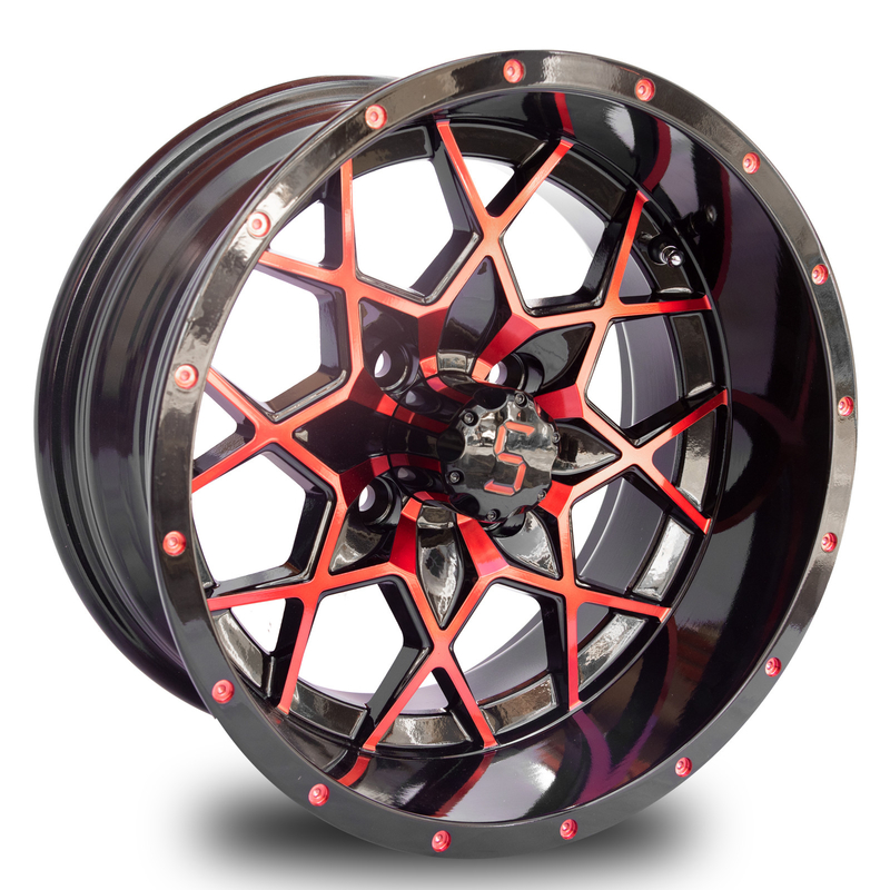 Van de het Golfkar van de aluminiumlegering het de Wielenrood polijst Zwart 101,6 de Boutpatroon van PCD 4x4