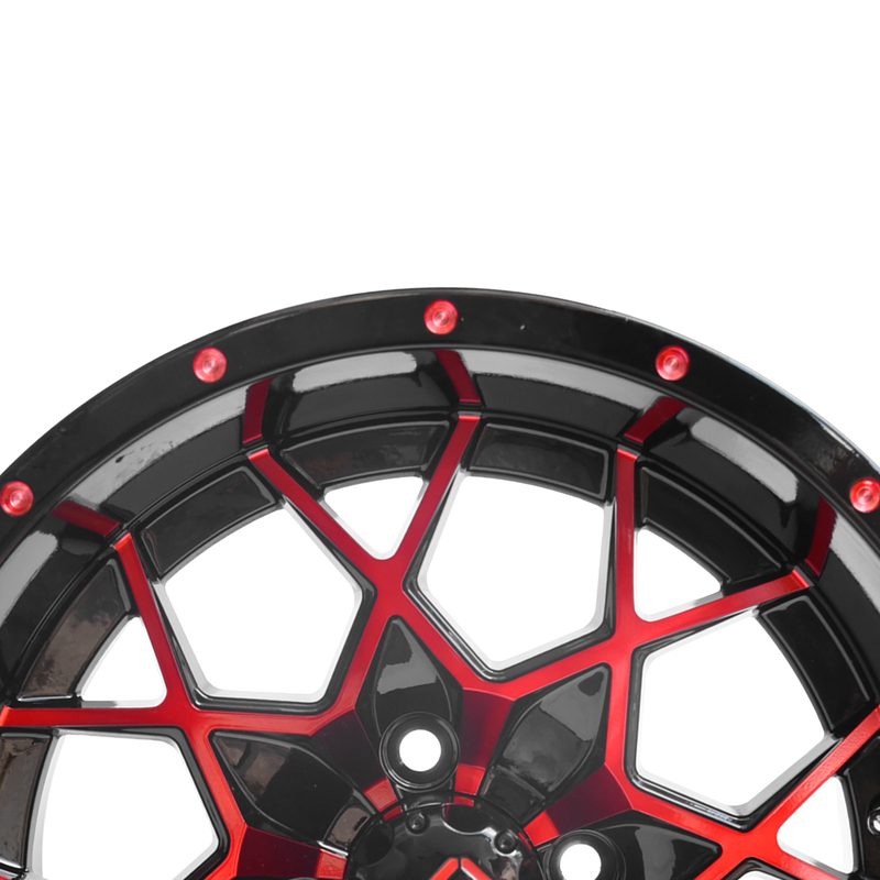 Van de het Golfkar van de aluminiumlegering het de Wielenrood polijst Zwart 101,6 de Boutpatroon van PCD 4x4