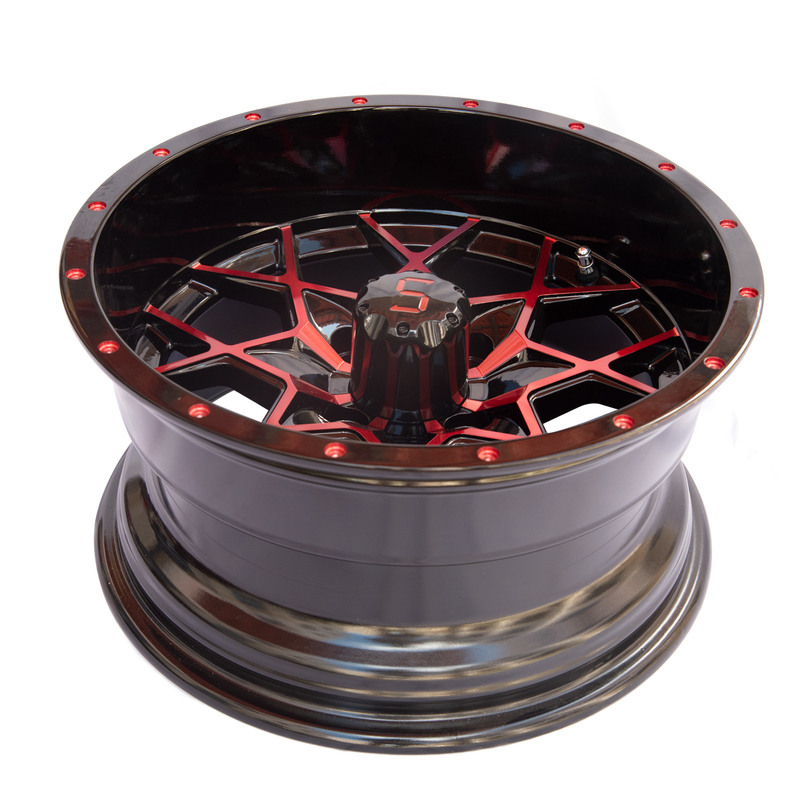 Van de het Golfkar van de aluminiumlegering het de Wielenrood polijst Zwart 101,6 de Boutpatroon van PCD 4x4