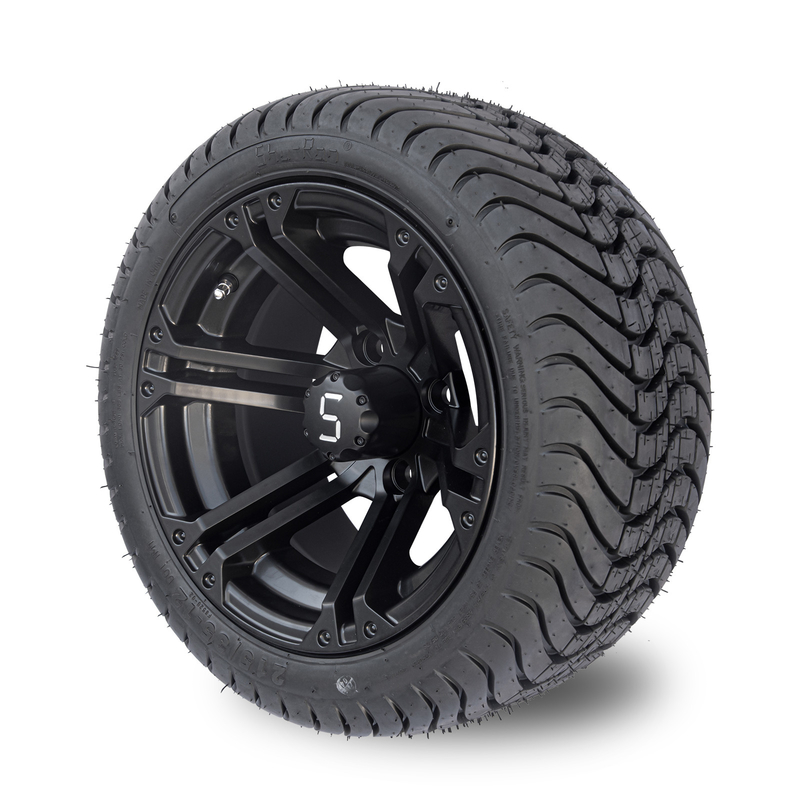 12x7 Matte Black Golf Cart Wheel-Lage het Profielband Combo 101,6 PCD van Bandcombo 215/35-12