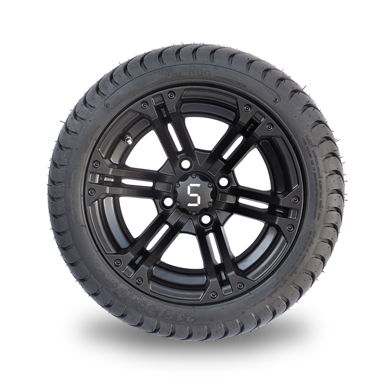 12x7 Matte Black Golf Cart Wheel-Lage het Profielband Combo 101,6 PCD van Bandcombo 215/35-12