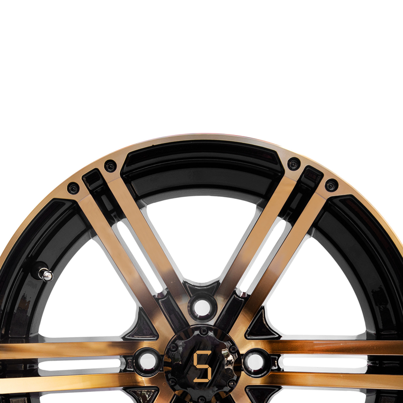 12x7 / 14x7 de golfkar rijdt Goud/polijst Zwarte PCD 4/101,6 -25 ET
