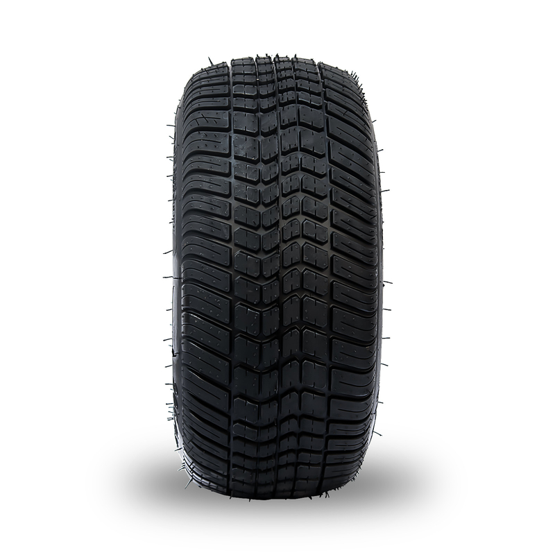 Golfkar 10“ Randen en 205/50-10 DOT Street Tire Combo - Machinaal bewerkte/Glanzende Zwarte
