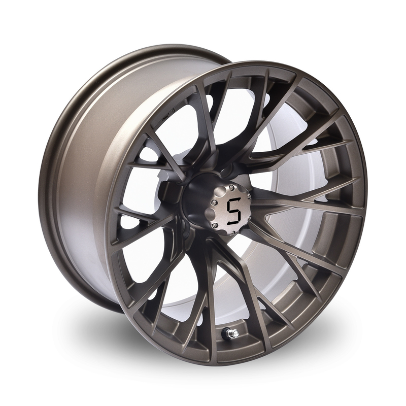 Gunmetal 14 inch golfkar wielen en banden 4/101.6 Bolt Shuran New Starshine-419