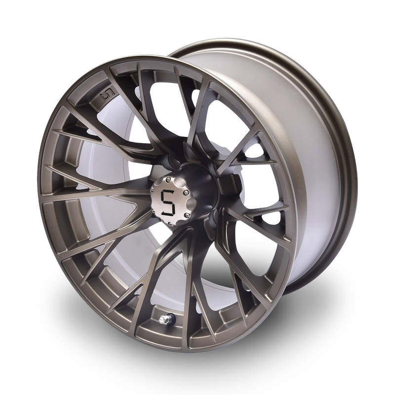 Gunmetal 14 inch golfkar wielen en banden 4/101.6 Bolt Shuran New Starshine-419
