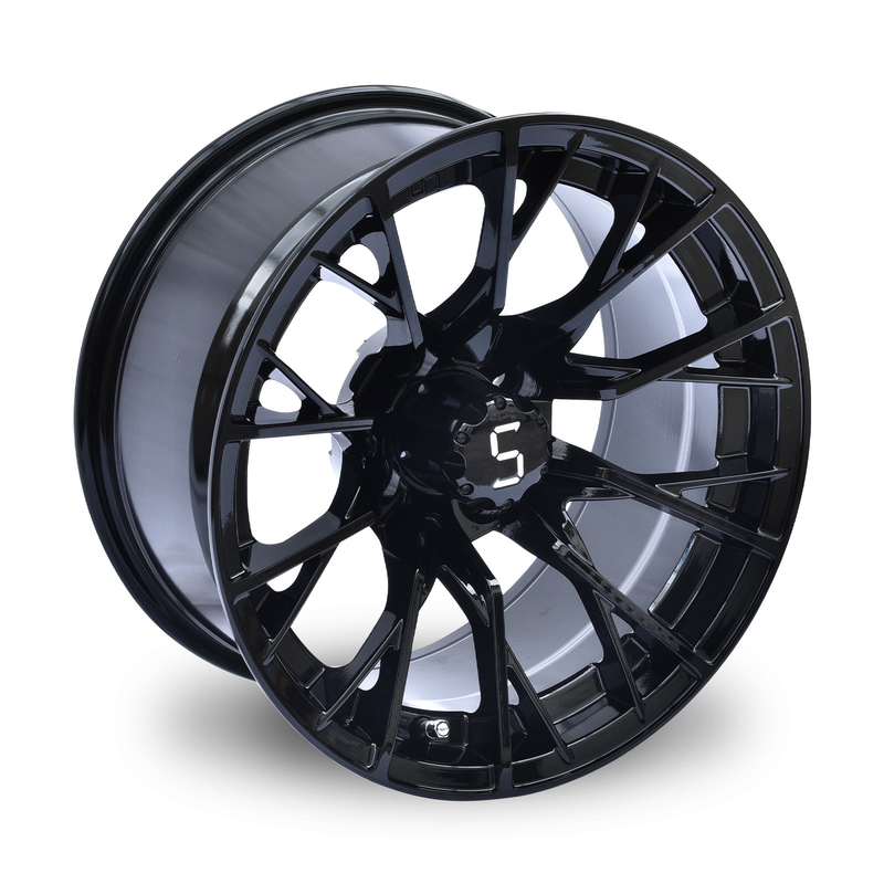 Shuran 14 inch golfkar wielen en banden bewerkte/glanzende zwarte wiel 4/101.6 Bolt