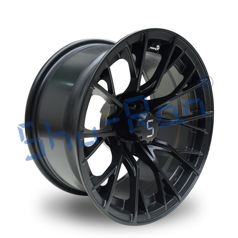 Shuran Nieuwe 14' velgen Matte Zwarte Aluminium Golfkar Wiel 14x7 Universele 4 Bolt Patroon