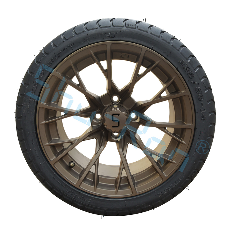 Custom 14 '' Bronzen wielen, 225/30-14 Street DOT goedgekeurde proeven voor Golf Cart ATV