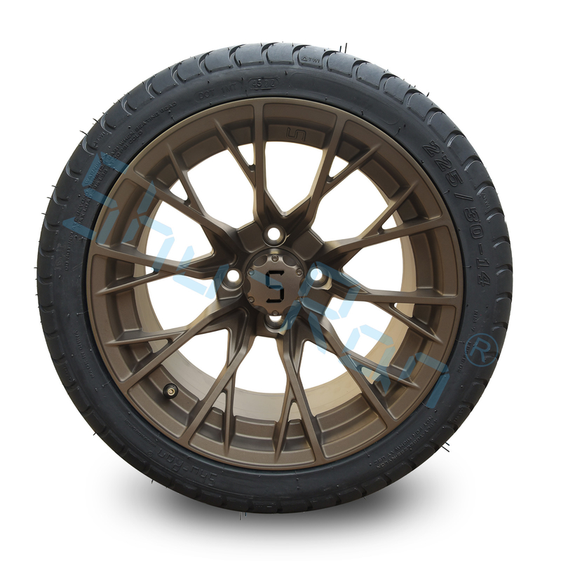 Custom 14 '' Bronzen wielen, 225/30-14 Street DOT goedgekeurde proeven voor Golf Cart ATV
