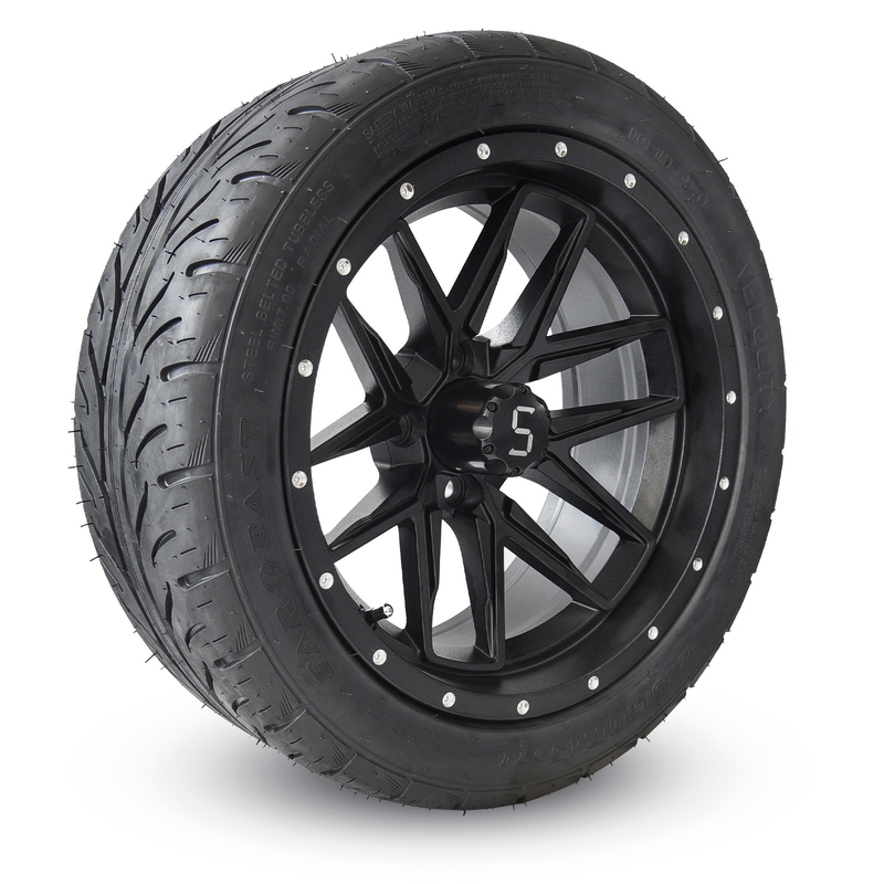 215/40R 15 inch golfkar Mat zwart Wielen en banden Makkelijk te installeren