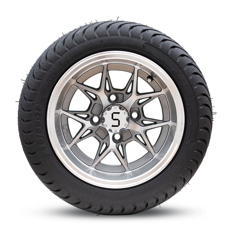 12 inch golfkar wielen en banden met S-centrum caps en chrome lug moeren geschikt voor club auto Ezgo Yamaha golfkarren