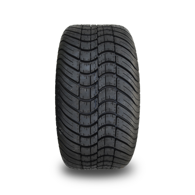 Golfkar 10“ Wiel en 205/50-10 DOT Tire Combo - Machinaal bewerkte/Glanzende Zwarte