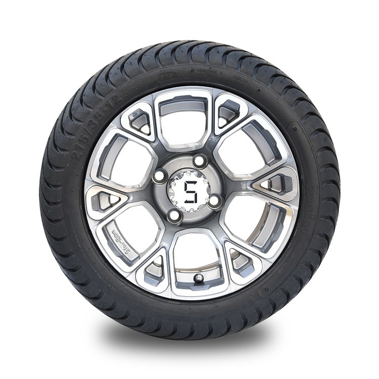 Golfkar 12“ het Wiel van de Aluminiumlegering en 215/35-12 Machinaal bewerkt DOT Street Tire Assembly -/Gunmetal