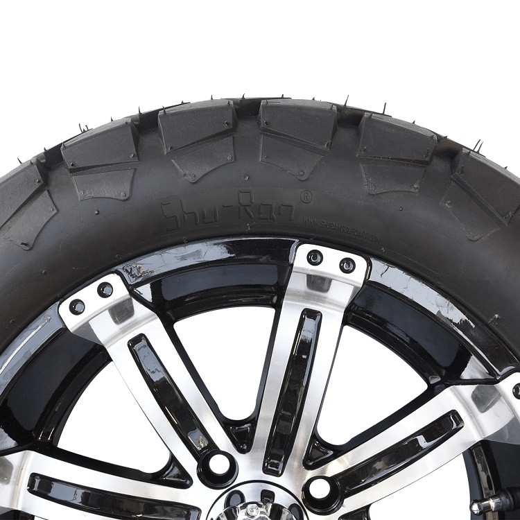 Golfkar 14“ Aluminiumwiel en 22x10-14 Al Terrein DOT Tire Combo - Machinaal bewerkte/Glanzende Zwarte