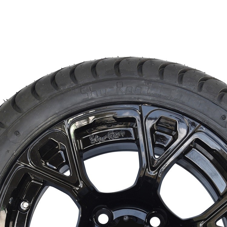Shu-Ran New Exclusive 12 het“ Glanzende Zwarte Wiel van de Golfkar en 215/35-12 DOT Street Tyre Combo
