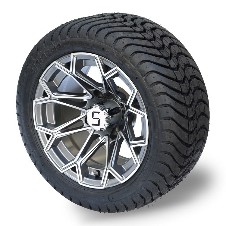 12 de“ Machinaal bewerkte/Gunmetal-Wielen en 215/35-12 DOT Street Tires Assemblies van de Golfkar
