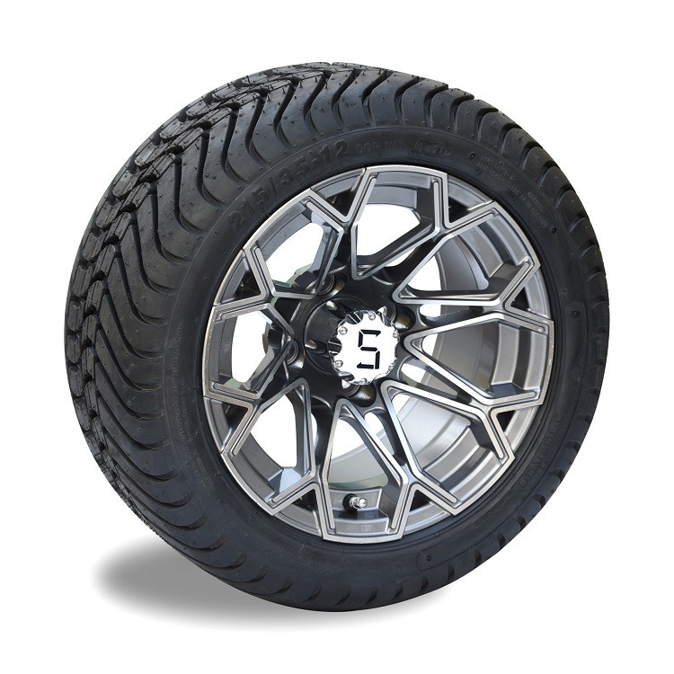 12 de“ Machinaal bewerkte/Gunmetal-Wielen en 215/35-12 DOT Street Tires Assemblies van de Golfkar