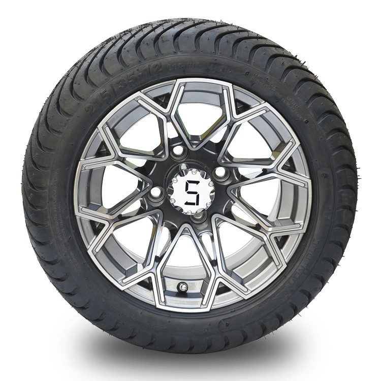 12 de“ Machinaal bewerkte/Gunmetal-Wielen en 215/35-12 DOT Street Tires Assemblies van de Golfkar
