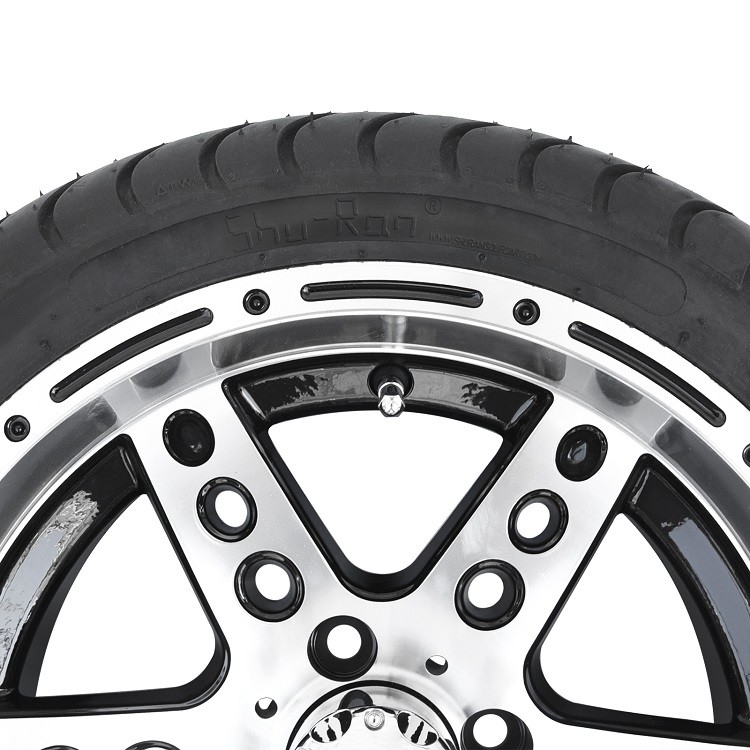 Golfkar 14“ bewerkte/Zwart Aluminium 6 Spokes-Randen en 225/30-14 Straatbanden Combo machinaal