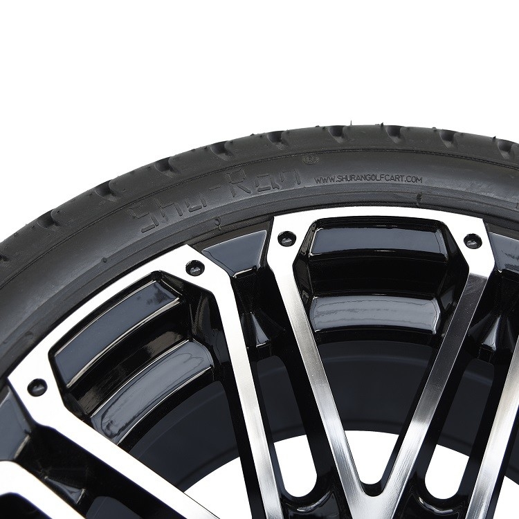 12 duim van Machiend/de Zwarte Wielen en 215/35-12 DOT Street Tires Combo 4 van de Golfkar Vouw