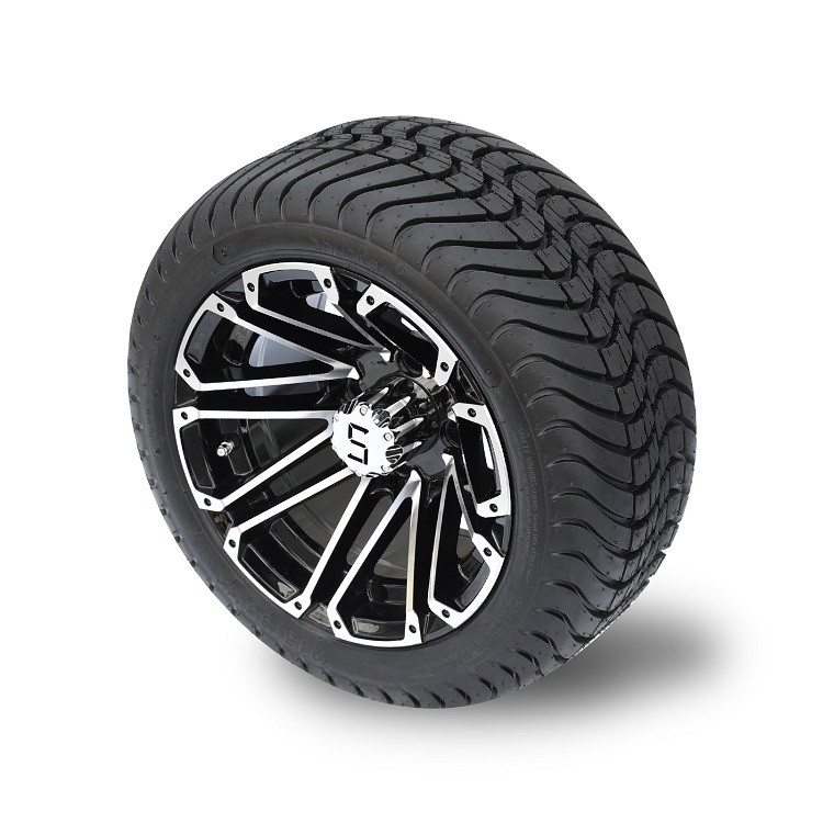 12 duim van Machiend/de Zwarte Wielen en 215/35-12 DOT Street Tires Combo 4 van de Golfkar Vouw