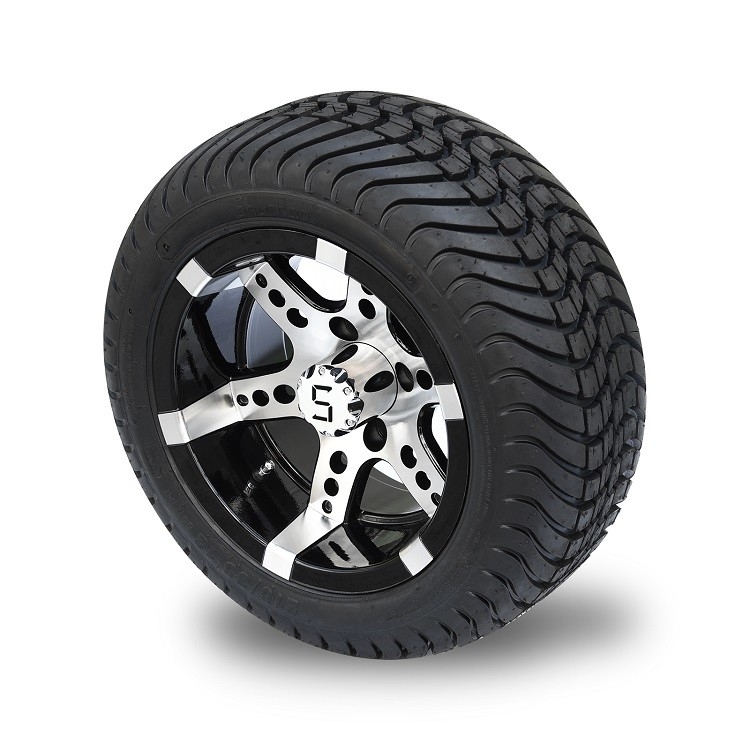 215/3512 Laag Profiel DOT Tire en 12 de“ Machinaal bewerkte Zwarte Assemblage van het het Aluminiumwiel van de Golfkar (101,6 Lange Bout 18 van PCD 4*4“)