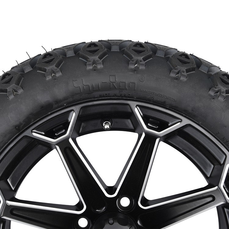 14“ Machinaal bewerkte Matte Black Golf Cart Wheels en 22x10-14 Off-road DOT Tires