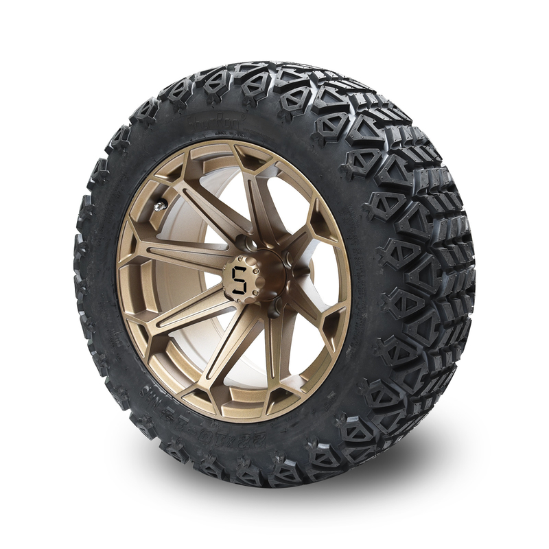 14 het Wiel van het de Karbrons van het duimgolf en de Band van 22x10-14 Off Road met Handvatnoten en Centrumkappen