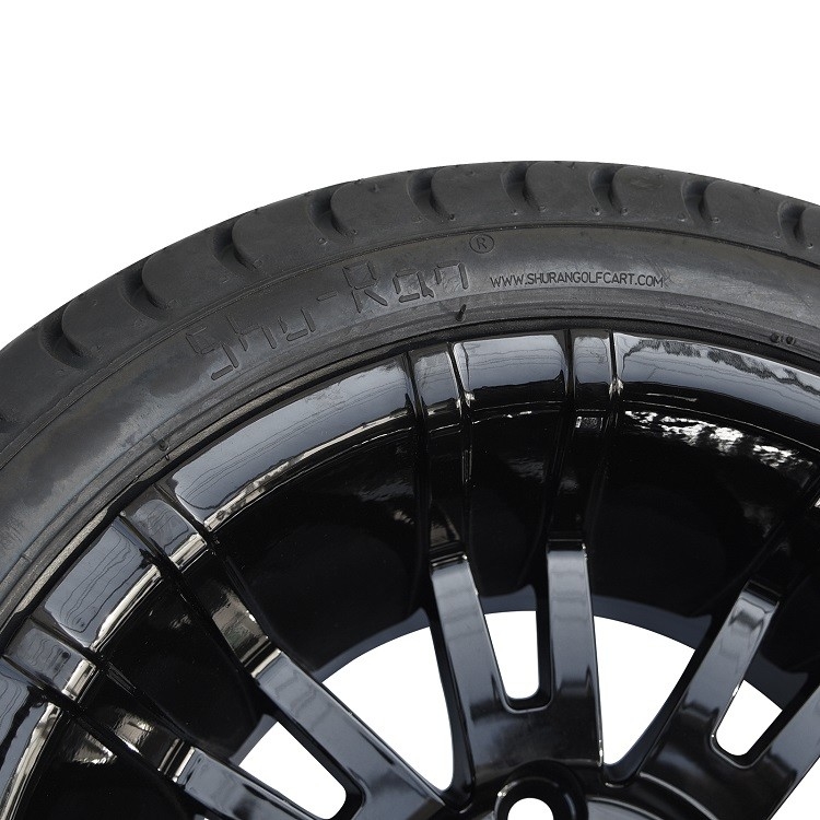 12“ Glanzende Zwarte de Wielen van de Golfkar en 215/35-12 Lage van Profielbanden Assemblage