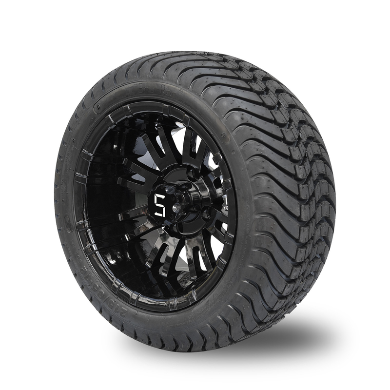 12“ Glanzende Zwarte de Wielen van de Golfkar en 215/35-12 Lage van Profielbanden Assemblage