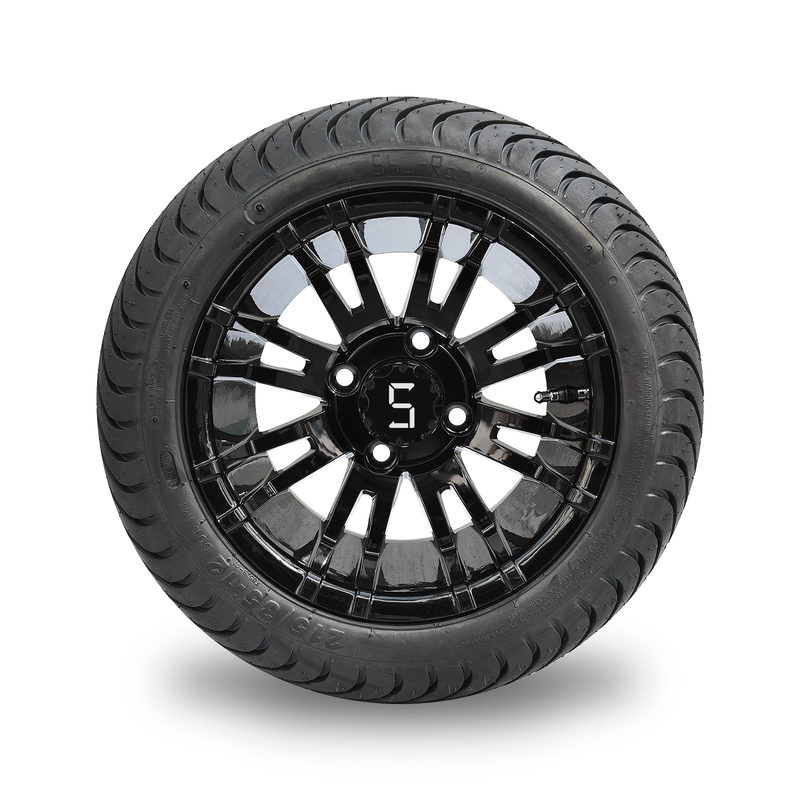 12“ Glanzende Zwarte de Wielen van de Golfkar en 215/35-12 Lage van Profielbanden Assemblage