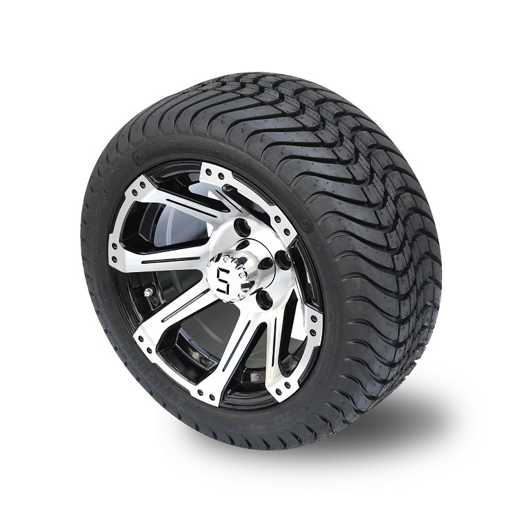 Zwart Aluminium de Karwielen en Banden van het 12 Duimgolf 215 35 12 met 8 Spokes