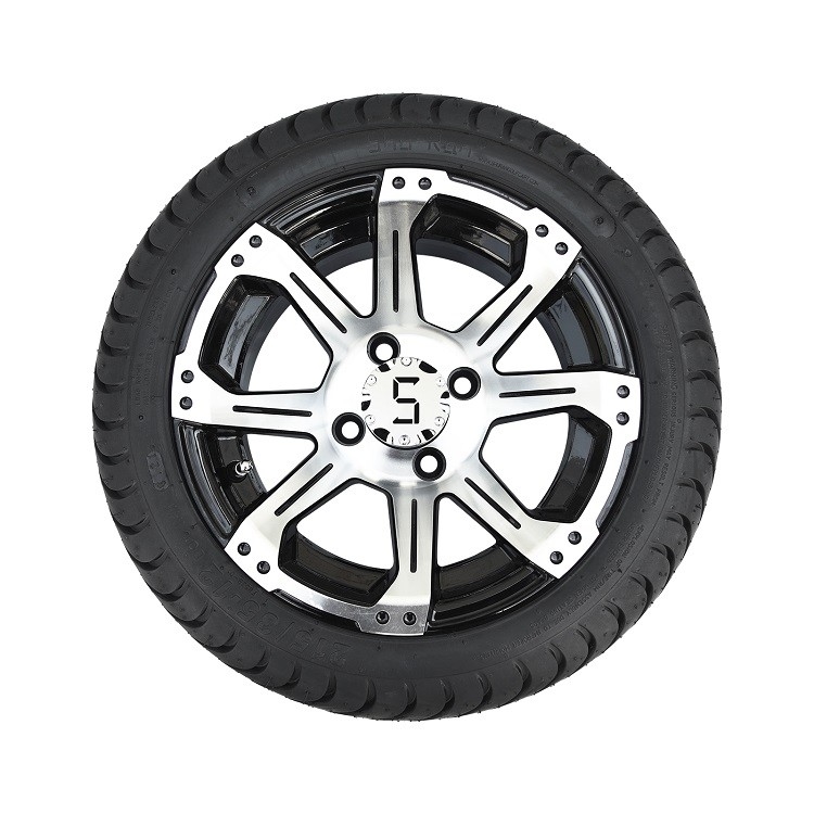 Zwart Aluminium de Karwielen en Banden van het 12 Duimgolf 215 35 12 met 8 Spokes