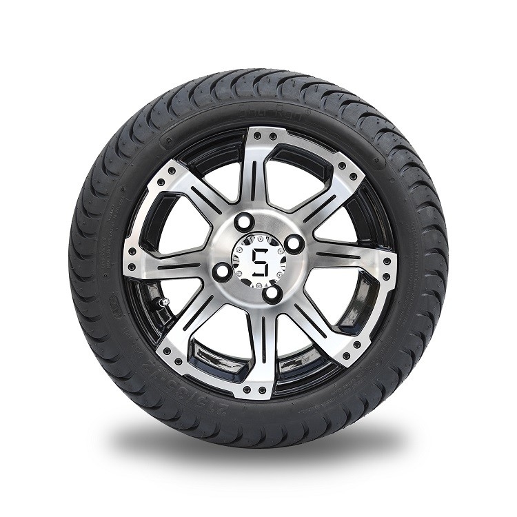 Zwart Aluminium de Karwielen en Banden van het 12 Duimgolf 215 35 12 met 8 Spokes