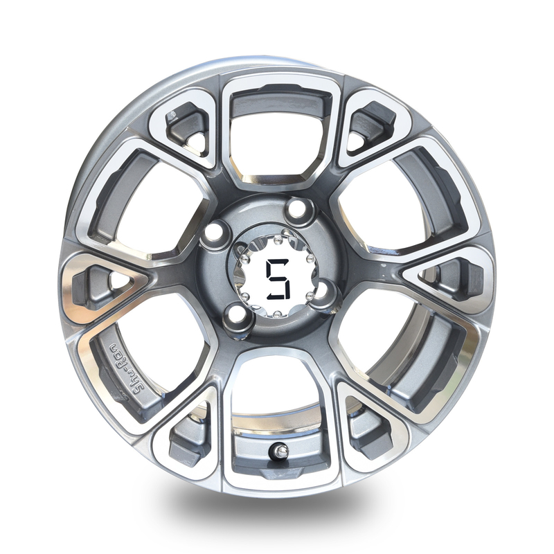 De golfkar 12 Duim bewerkte/Gunmetal-Aluminiumwielen 101.6mm) de Boutpatroon met inbegrip van van Centrumkappen 4x4 (machinaal