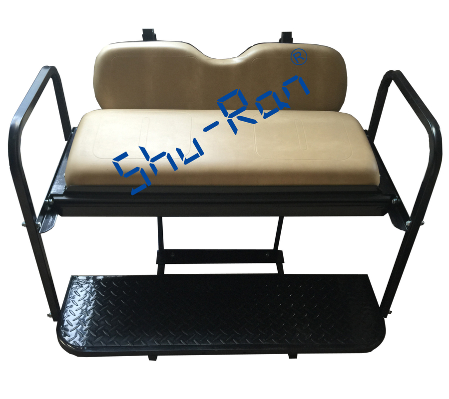 Het Golfkar Achterflip folding back seat kit van EZGO TXT - Fabriek Tan Cushions