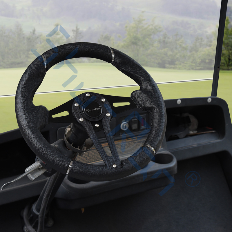 De Zwarte Greep van Eiser van de golfkar/Zwart Spokes-Stuurwiel voor Clubauto, EZGO, en Yamaha