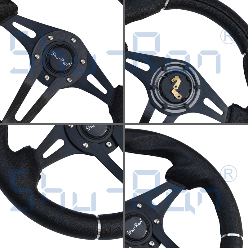De Zwarte Greep van Eiser van de golfkar/Zwart Spokes-Stuurwiel voor Clubauto, EZGO, en Yamaha