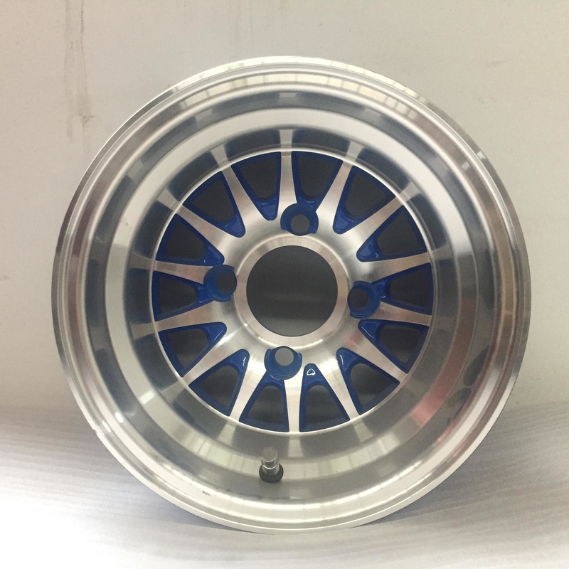 10“ Golfkar Rim And 205/50-10 DOT Street Tire Assembly - Machinaal bewerkte/Glanzende Zwarte