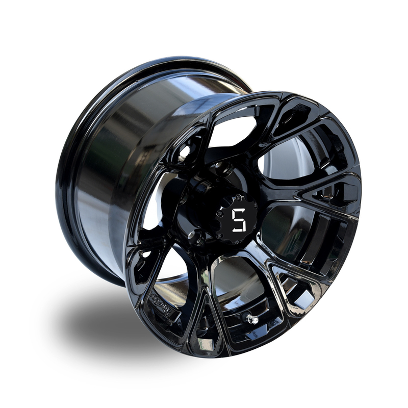 Golfkar 12“ Glanzende Zwarte Rand 6 de Boutpatroon van Spokes 4*4 met inbegrip van Centrum GLB