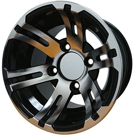 205/5010 DOT Low Profile Street Tires en Machinaal bewerkte de Kar van het 10 Duimgolf/Glanzende Zwarte Wielen Combo 4 Geschatte Vouw