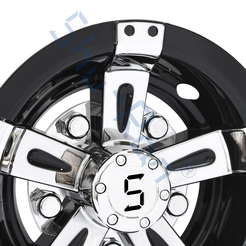 ABS van de golfkar Universele 8/10 van de Plastic Wielduim Dekking - Black&Chrome met s-Embleem (Reeks van 4)
